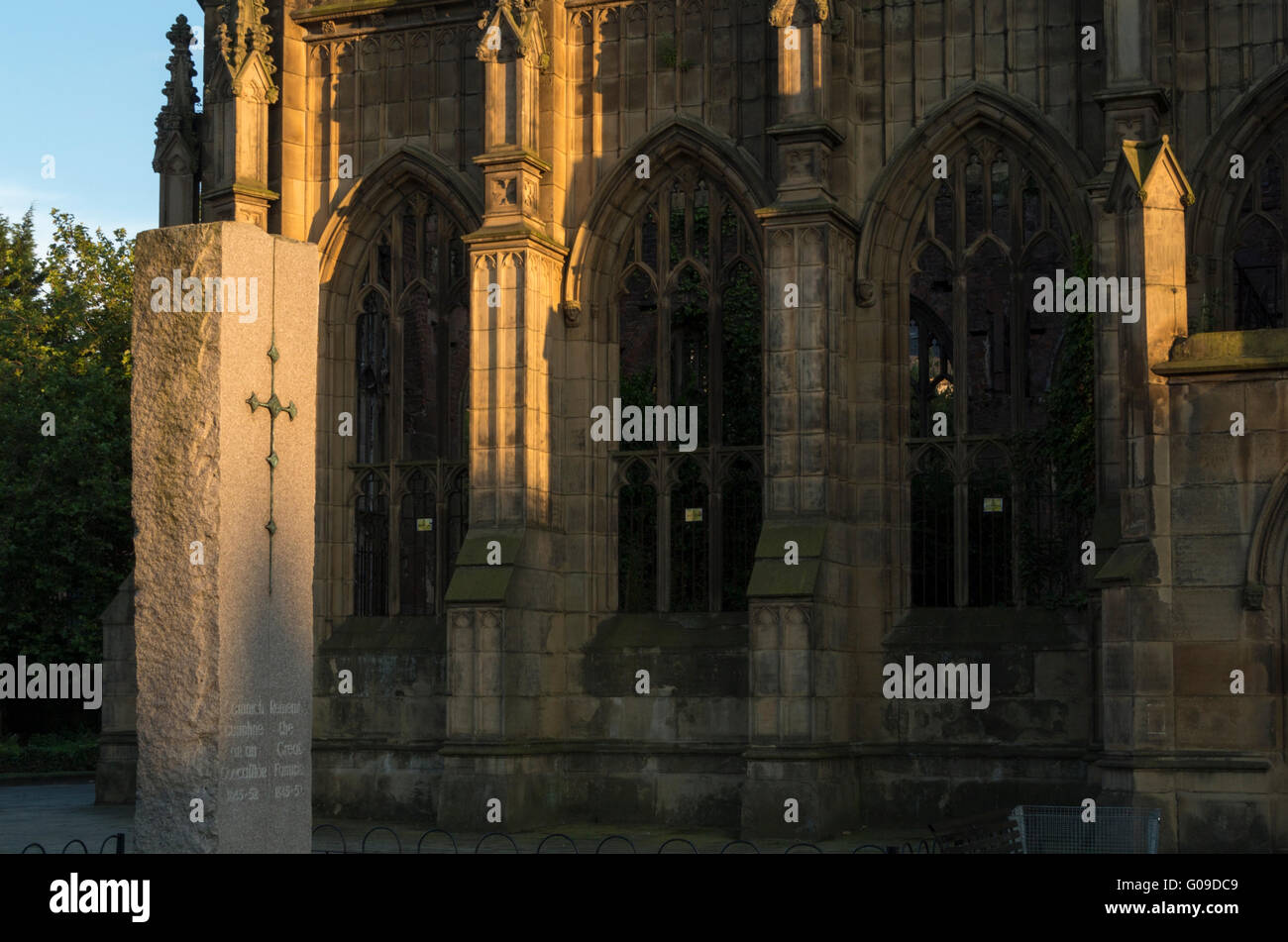 Irish Famine Memorial in St. Luke Kirche, Liverpool, England, UK, Stockfoto