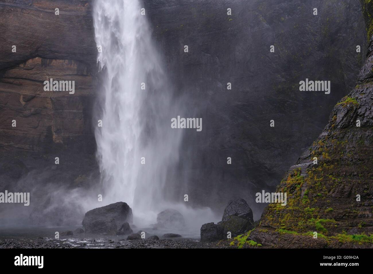 Wasserfall Haifoss, Island Stockfoto