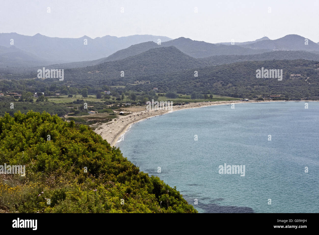 Küstenlandschaft in der Nähe von Ile Rousse, Korsika, Frankreich Stockfoto