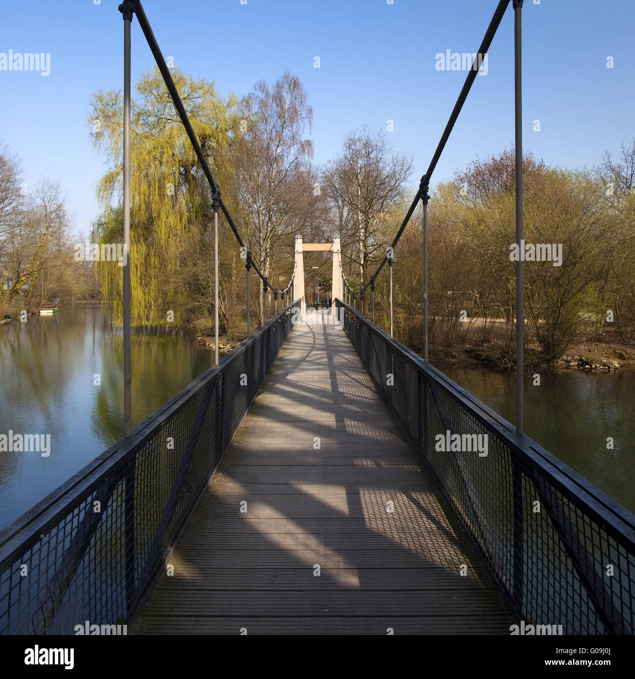 Brücke über die Lippe Lippstadt in Deutschland. Stockfoto