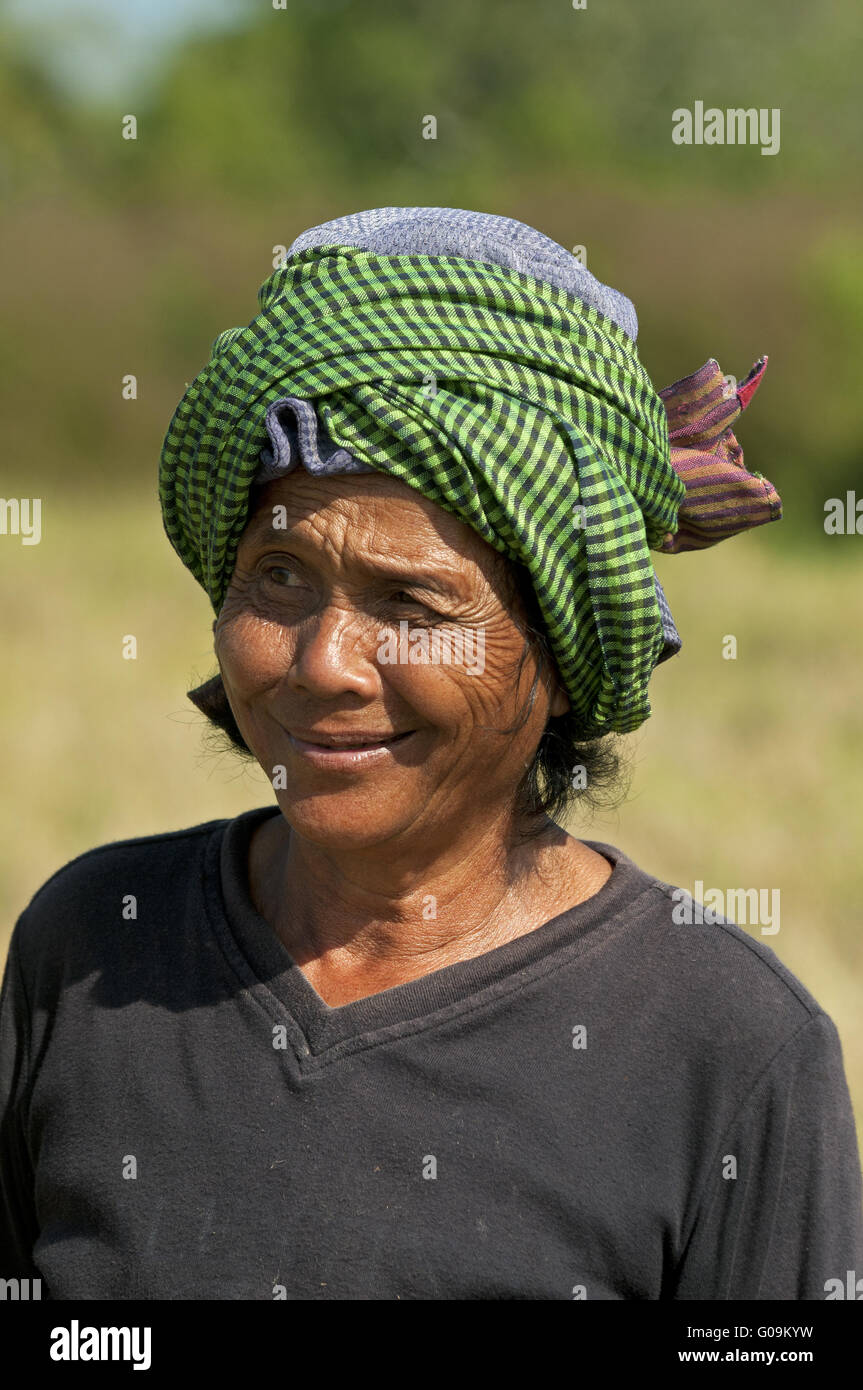 ländliche Arbeitnehmerin, Battambang, Kambodscha Stockfoto