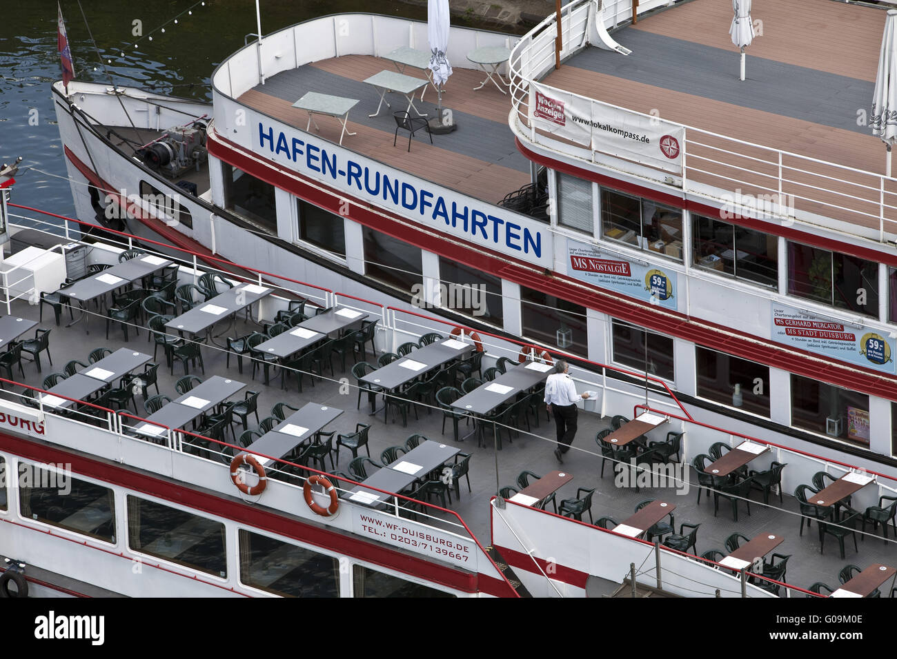 Harbor cruises, Duisburg inneren Hafen, Deutschland. Stockfoto