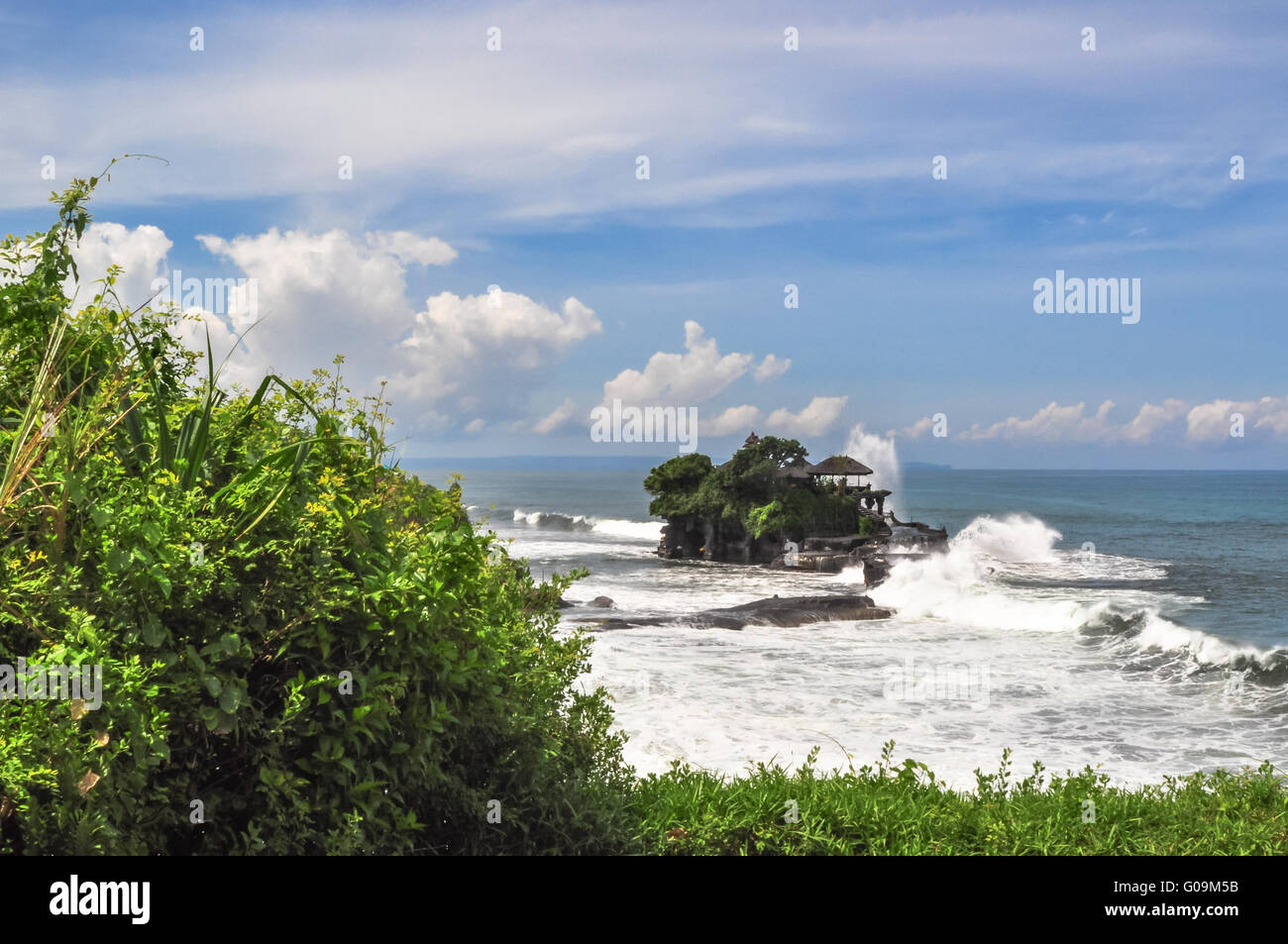 Tanah Lot Tempelkomplex in Bali Insel Küste Stockfoto