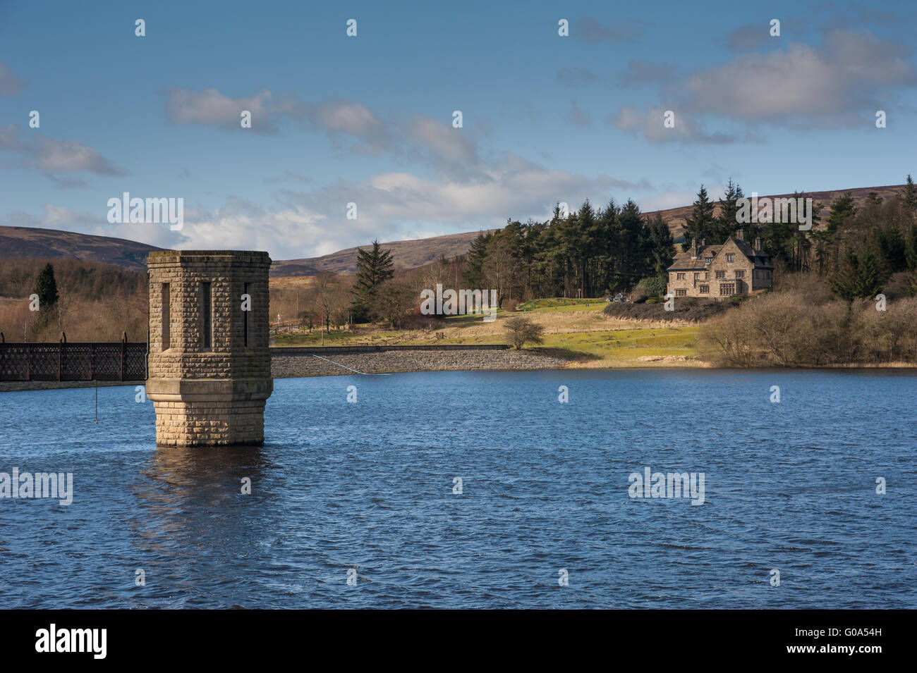 Der Ventil-Turm bei Aktien Reservoir Lancashire Stockfoto