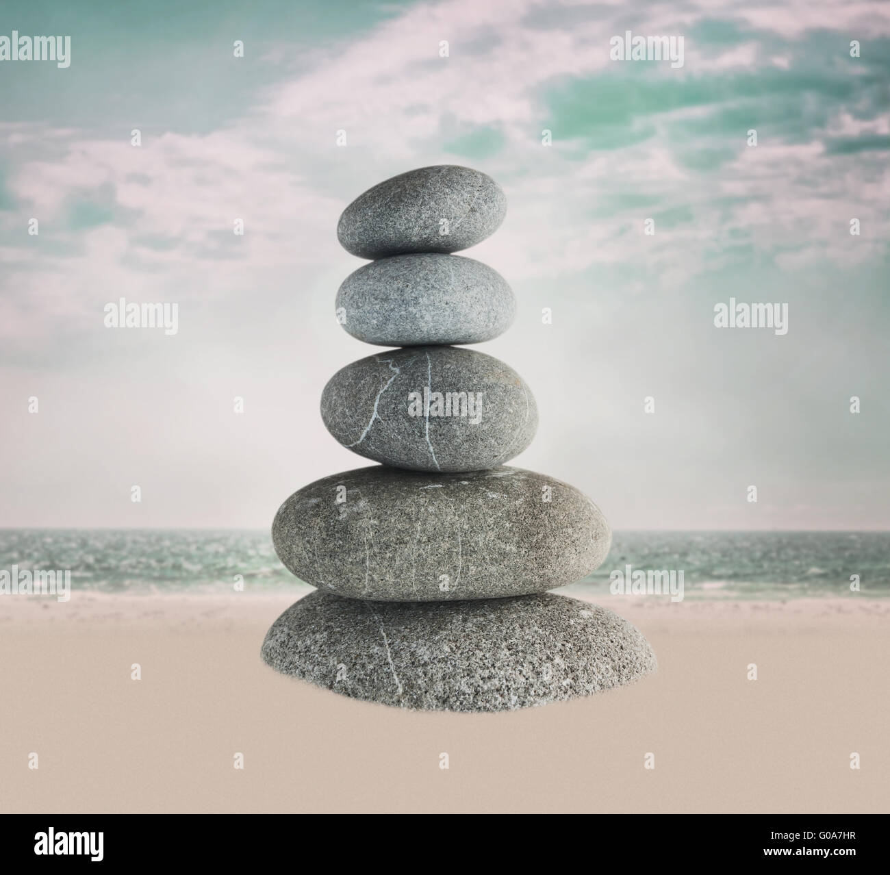 Kiesel-Pyramide Stockfoto