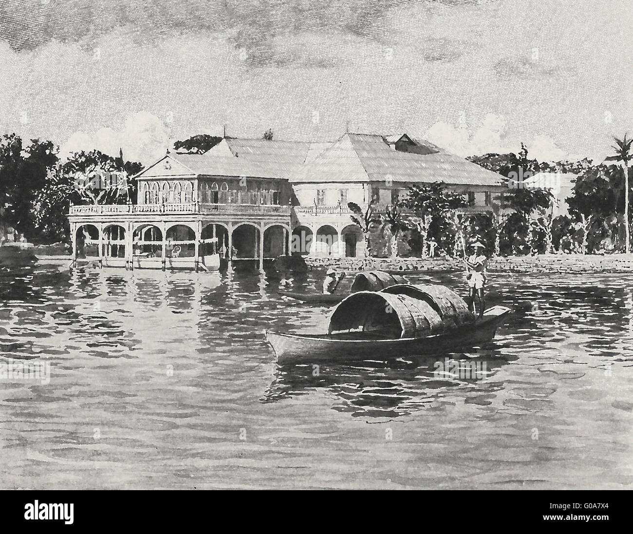 Die offizielle Residenz des Gouverneurs - General, Manila. 1898 Stockfoto