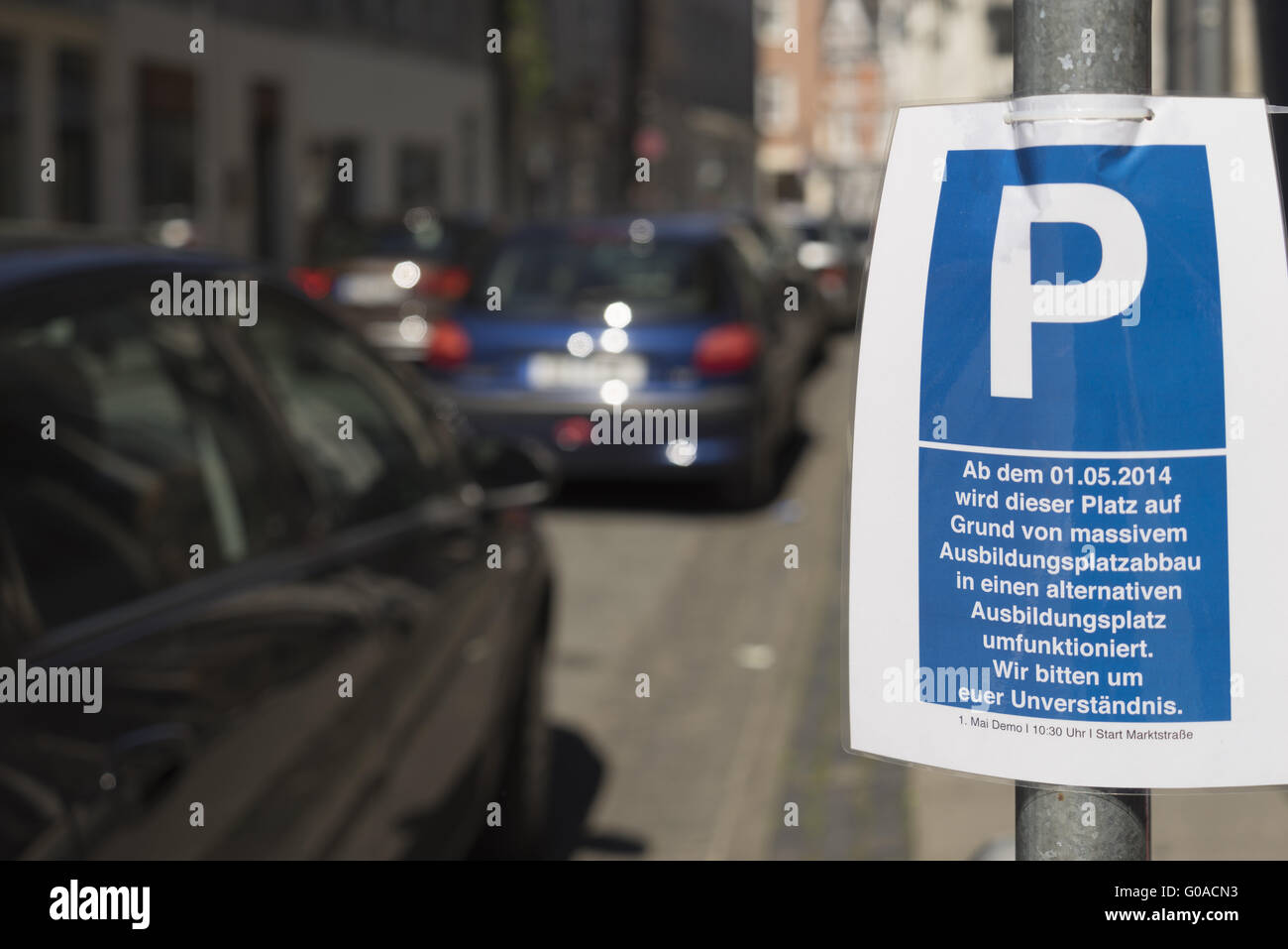 Protest gegen den Mangel an beruflichen Schulungen Stockfoto