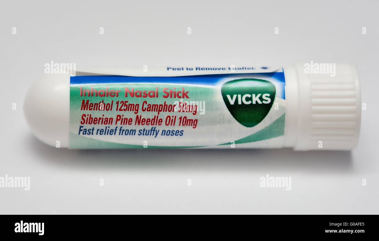 Vicks Inhalator nasale stick Retail Pack Stockfoto, Bild 103493885 Alamy