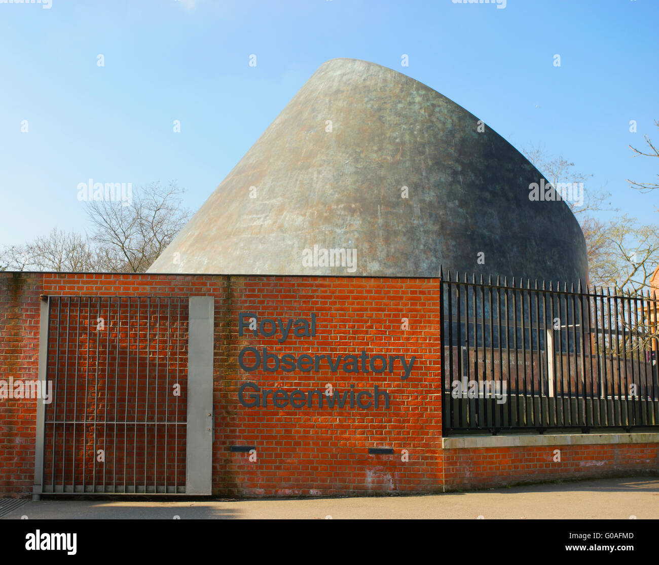 London - 17. März 2016: Außenansicht des Royal Observatory, gebaut im Jahre 1676, Greenwich Park, arbeitete in der Geschichte der Astronomie. Stockfoto