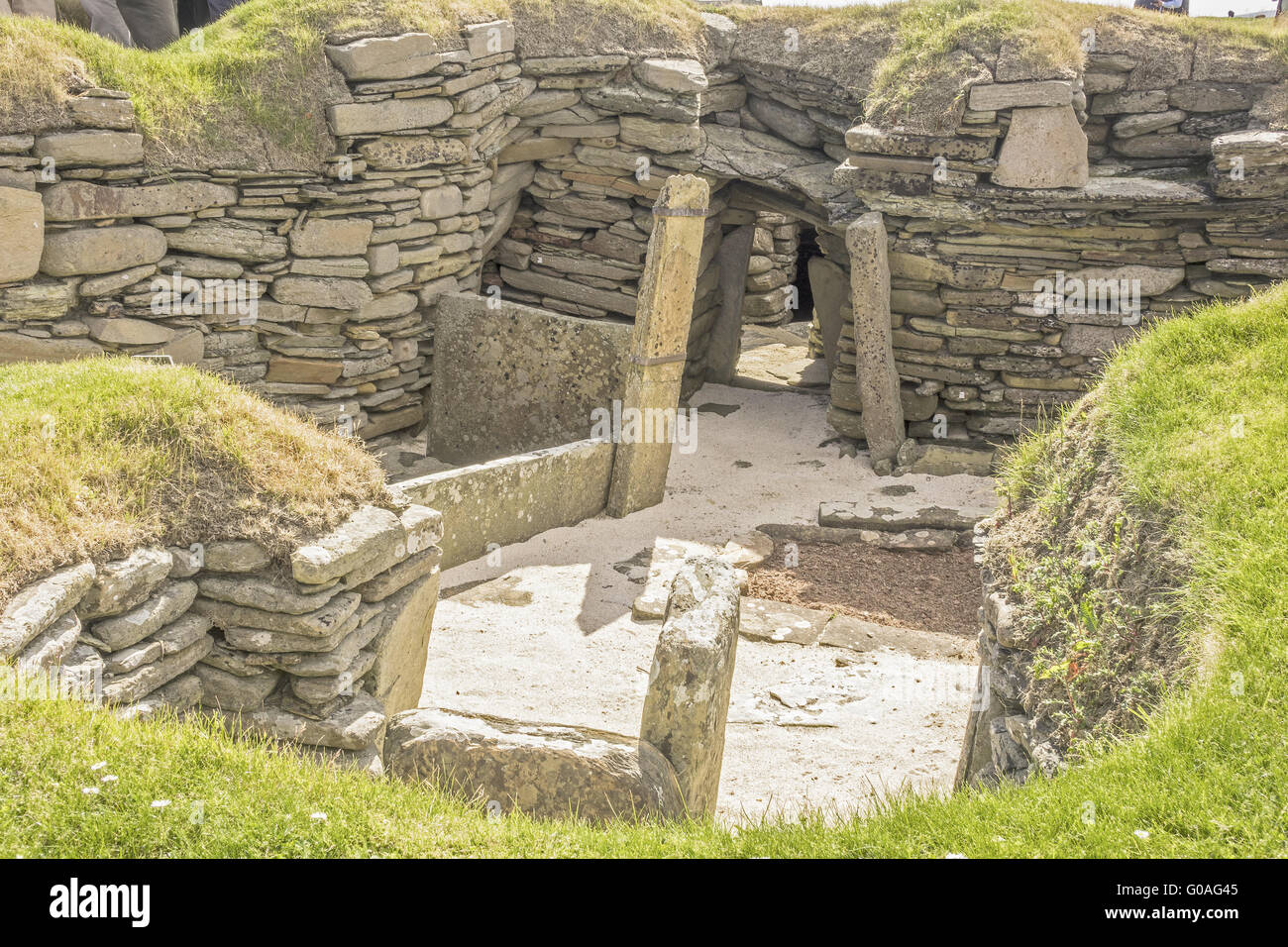 Neolithischen Dorf von Skara Brae Orkney Islands UK Stockfoto