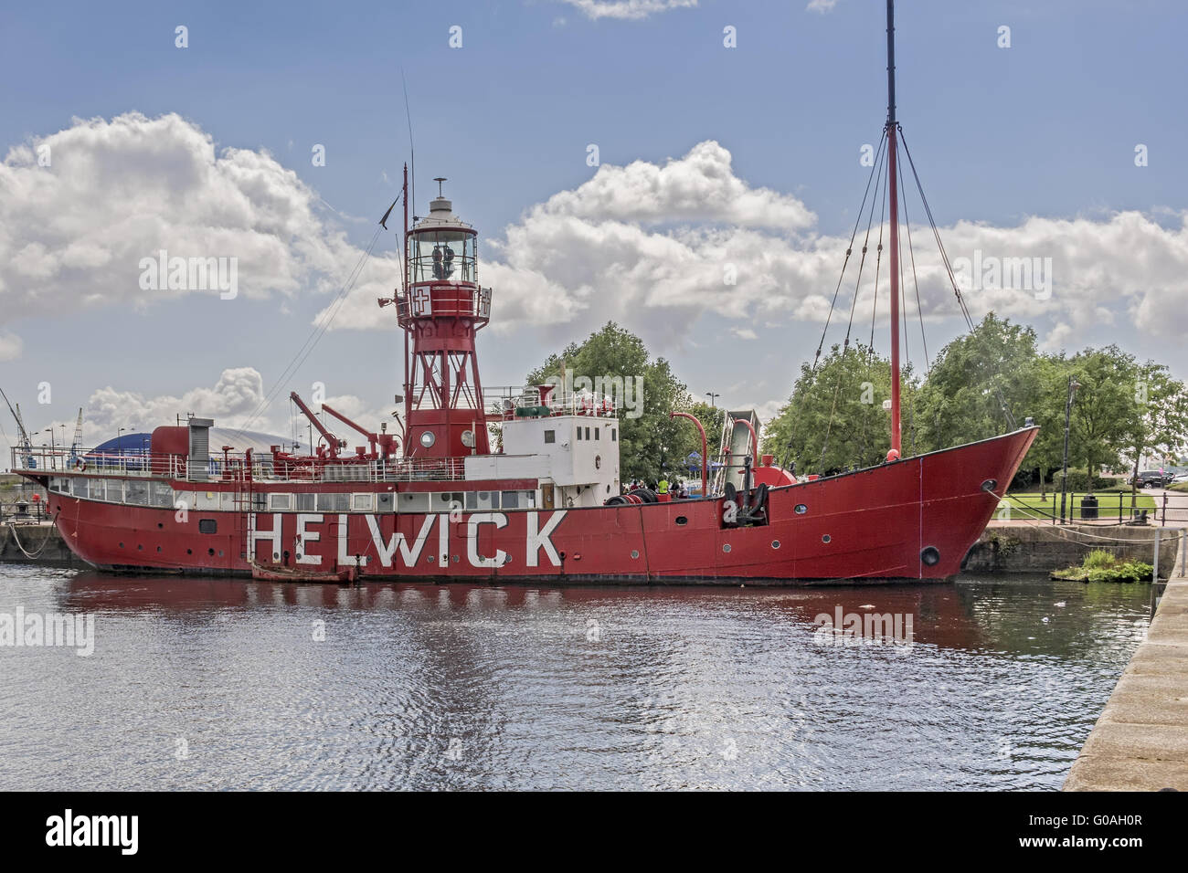 Das Feuerschiff Helwick ankern In der Bucht von Cardiff Glamour Stockfoto