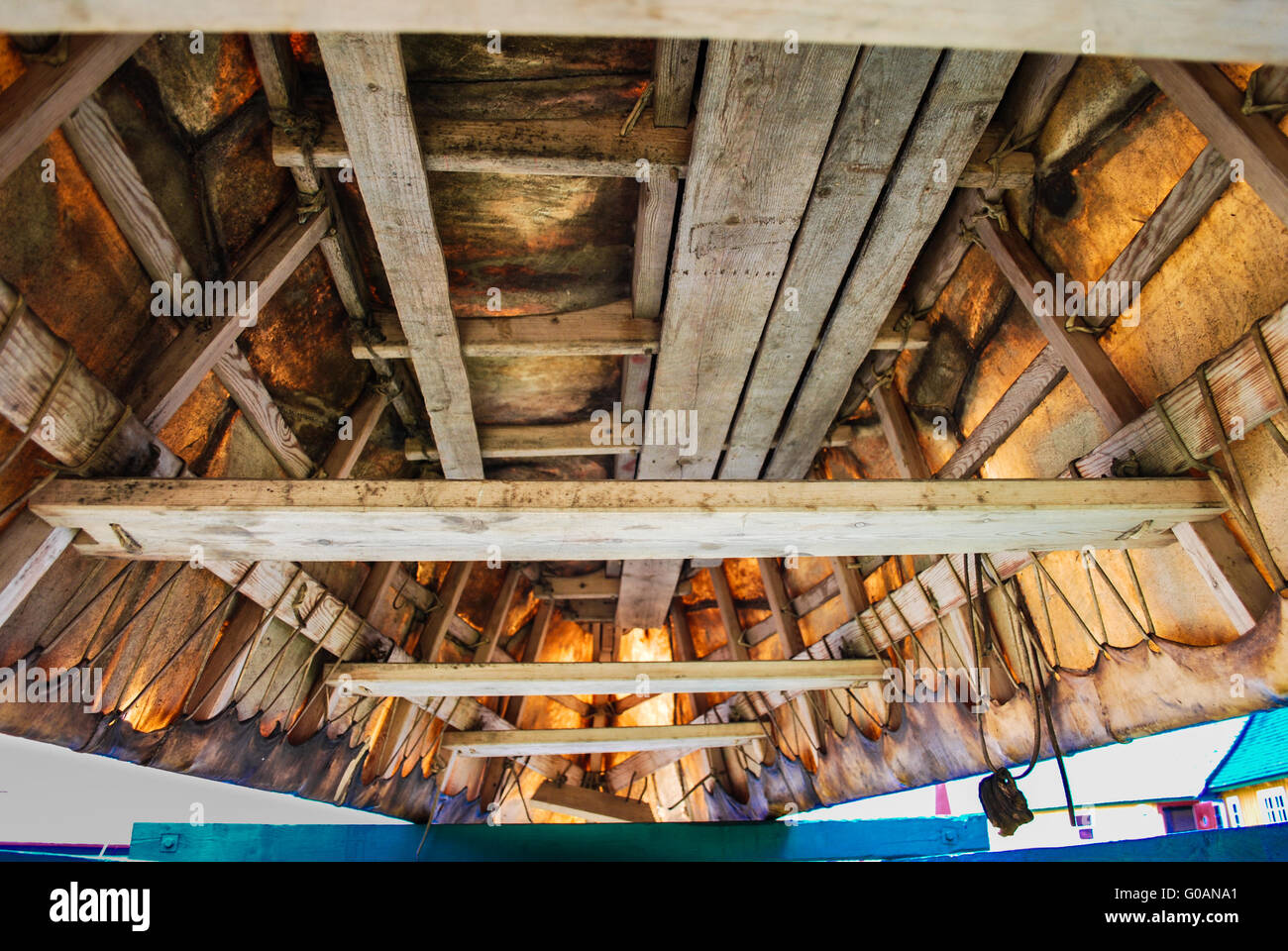 Traditionelles Boot, Sisimiut, Grönland Stockfoto