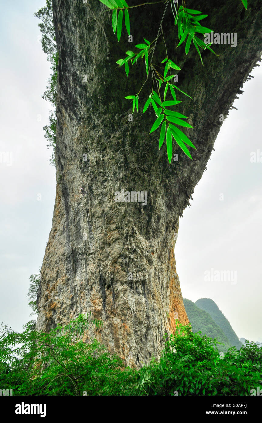 Guilin Li-Fluss Berg Karstlandschaft in Yangshuo Stockfoto