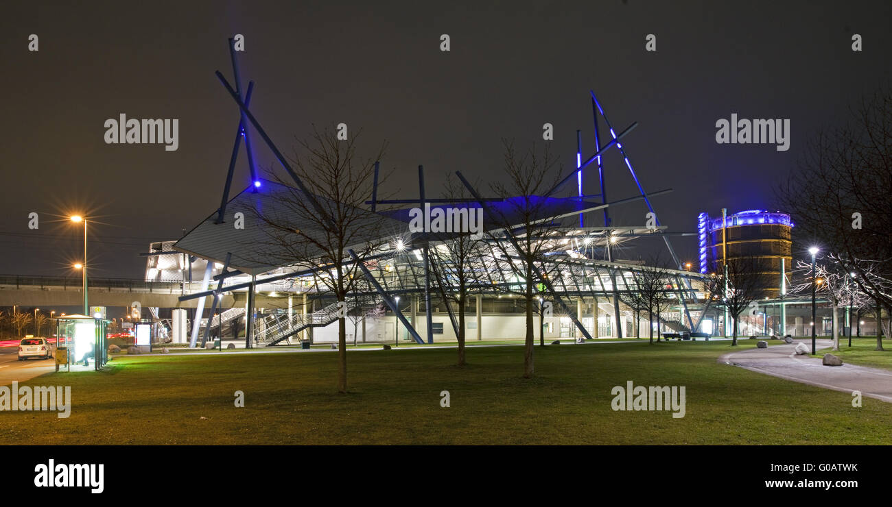 Neue Center mit Gasometer, Oberhausen, Deutschland Stockfoto