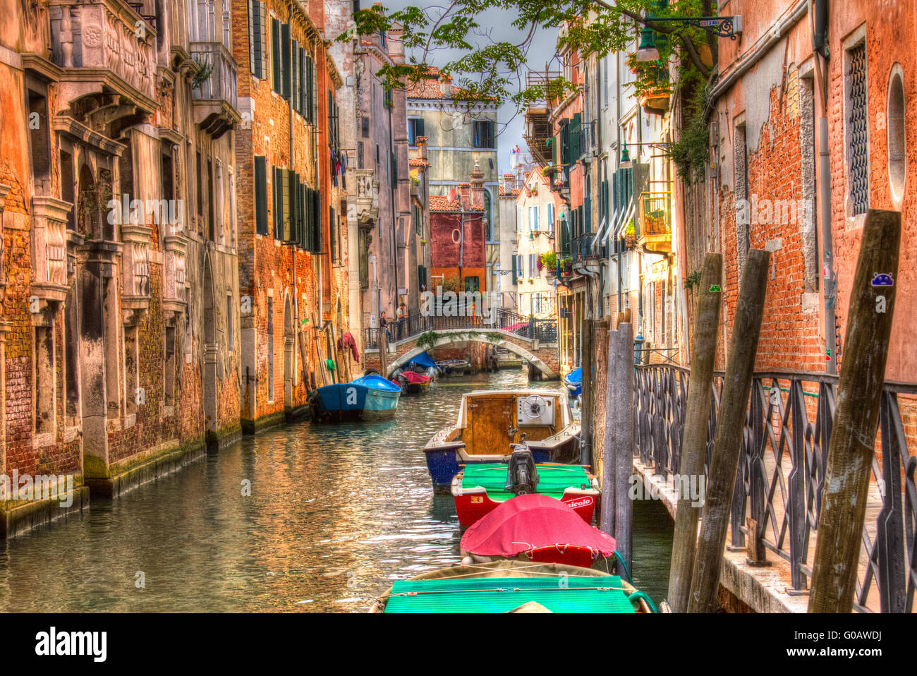 Kleine Wasserstraße in Venedig, Italien Stockfoto
