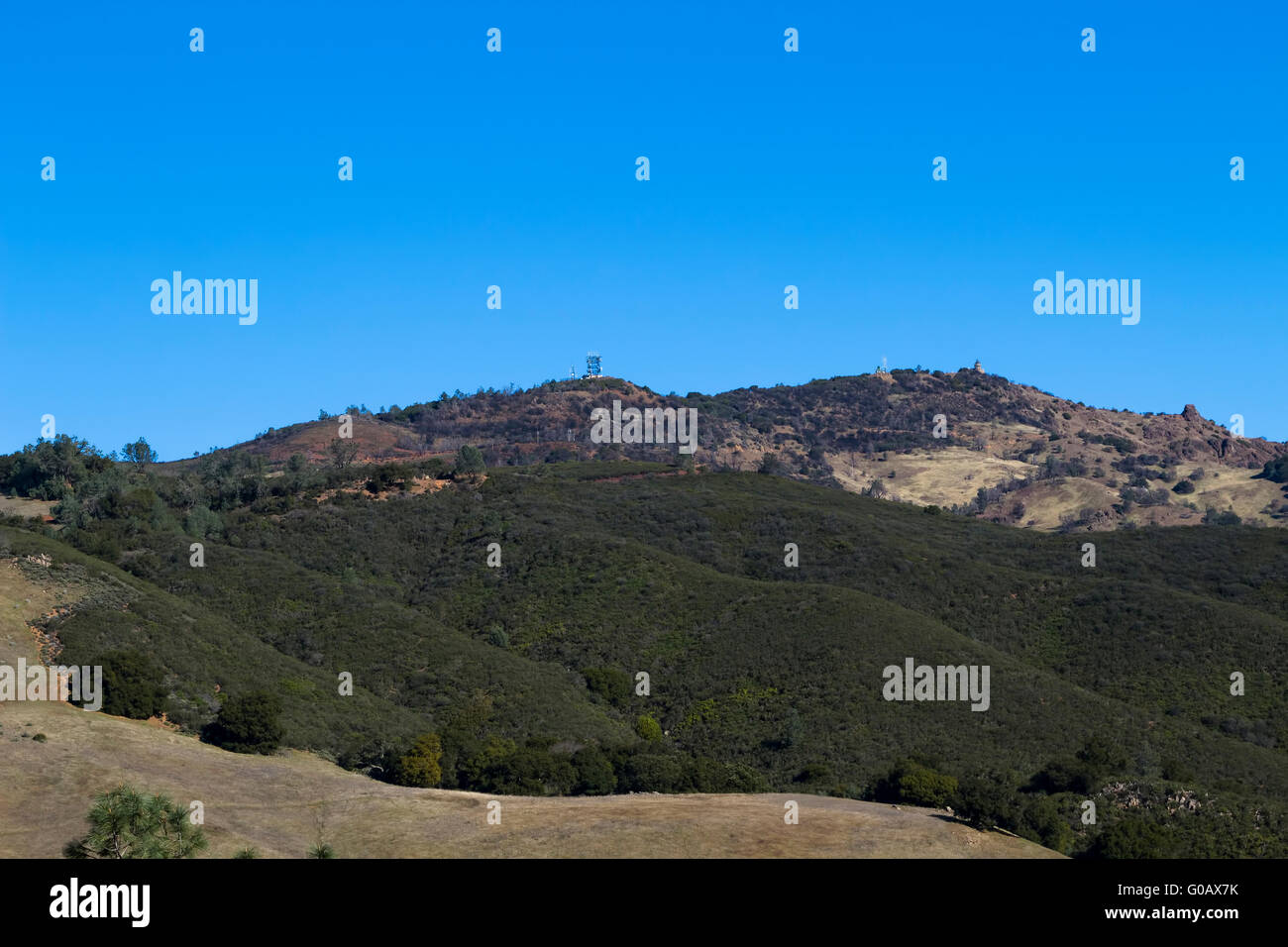 Weitwinkeleinstellung Mount Diablo California Blue Sky Stockfoto