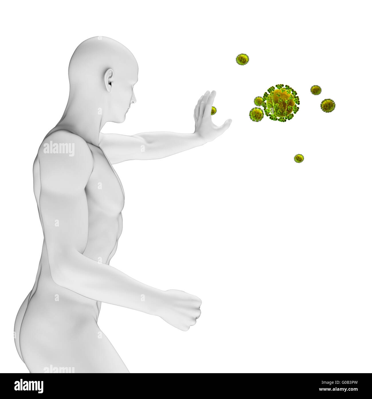 3D gerenderte Darstellung der Immunabwehr Stockfoto