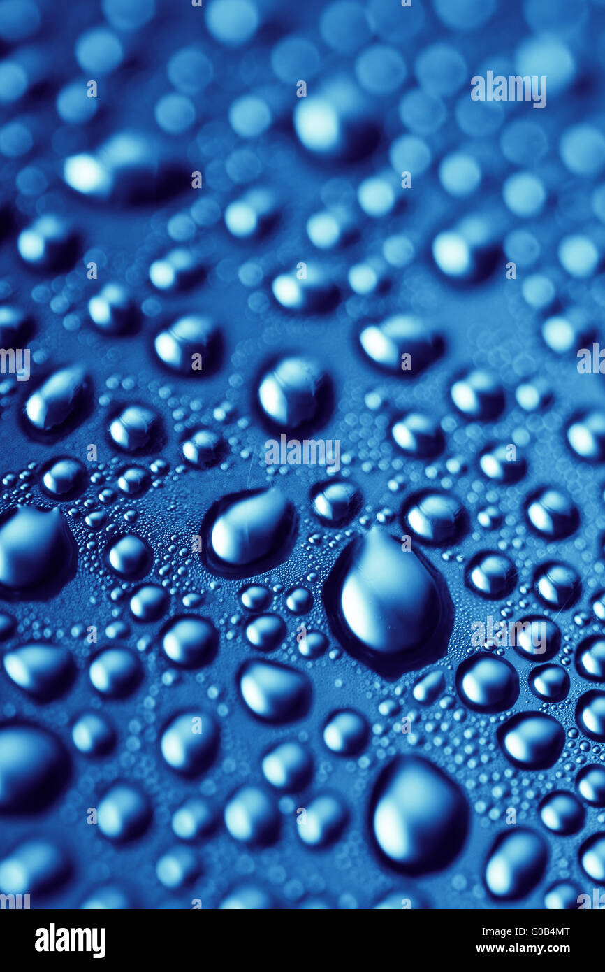 Blauen Tröpfchen mit selektiven Fokus Stockfoto