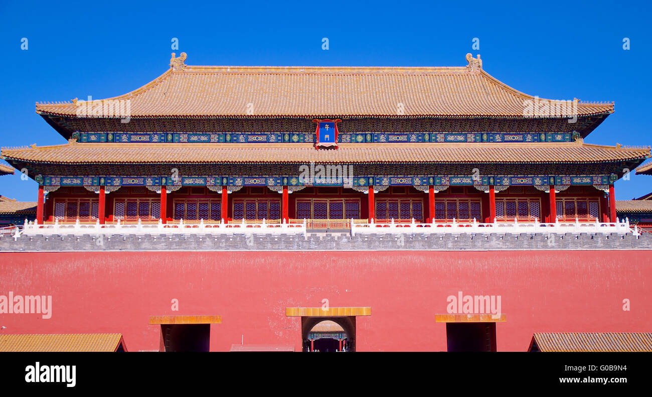 Das aufrechte Tor vom Tiananmen-Platz in der verbotenen Stadt In Peking, China Stockfoto