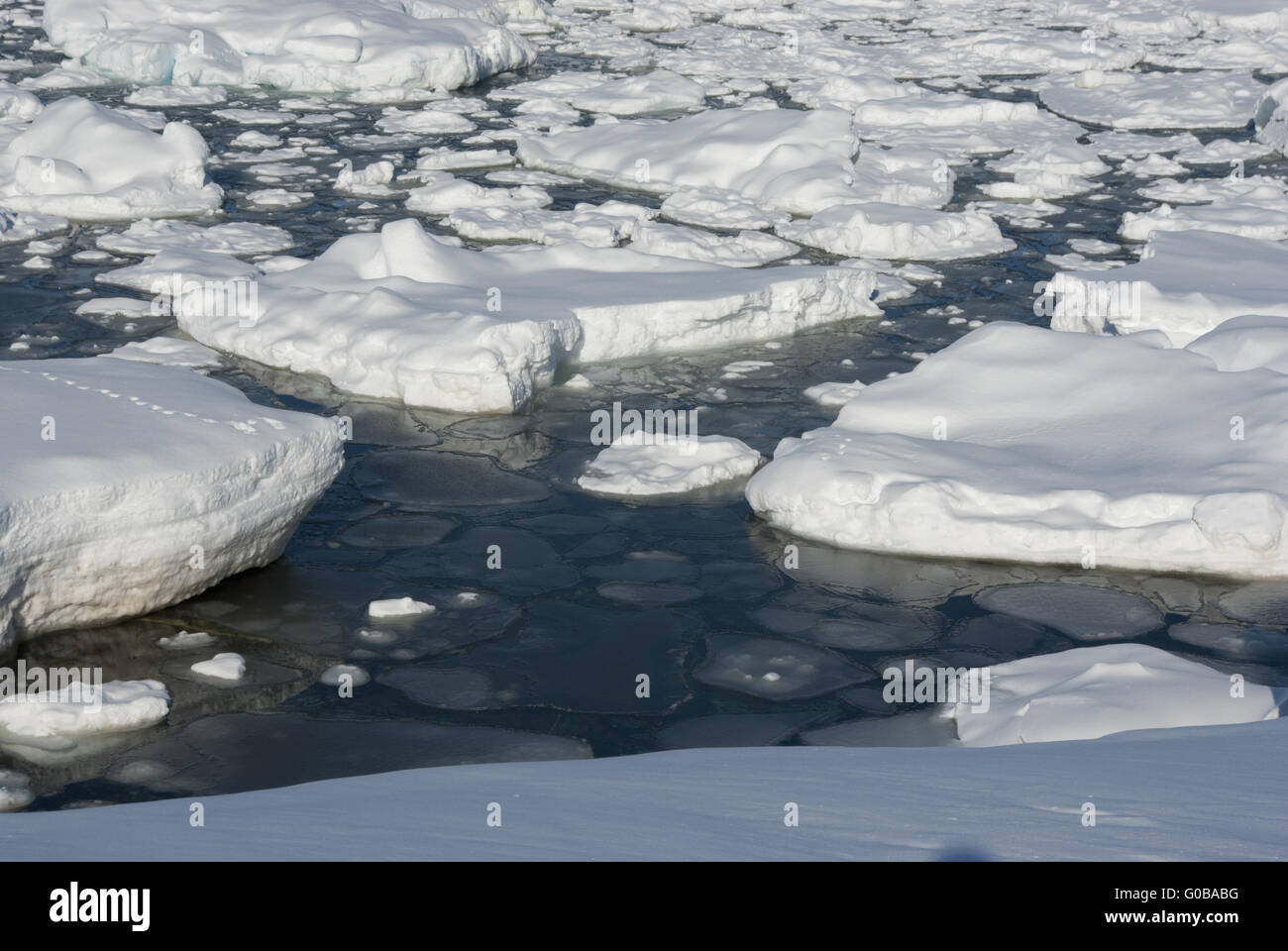 Schnee und Eis der Antarktis. Stockfoto
