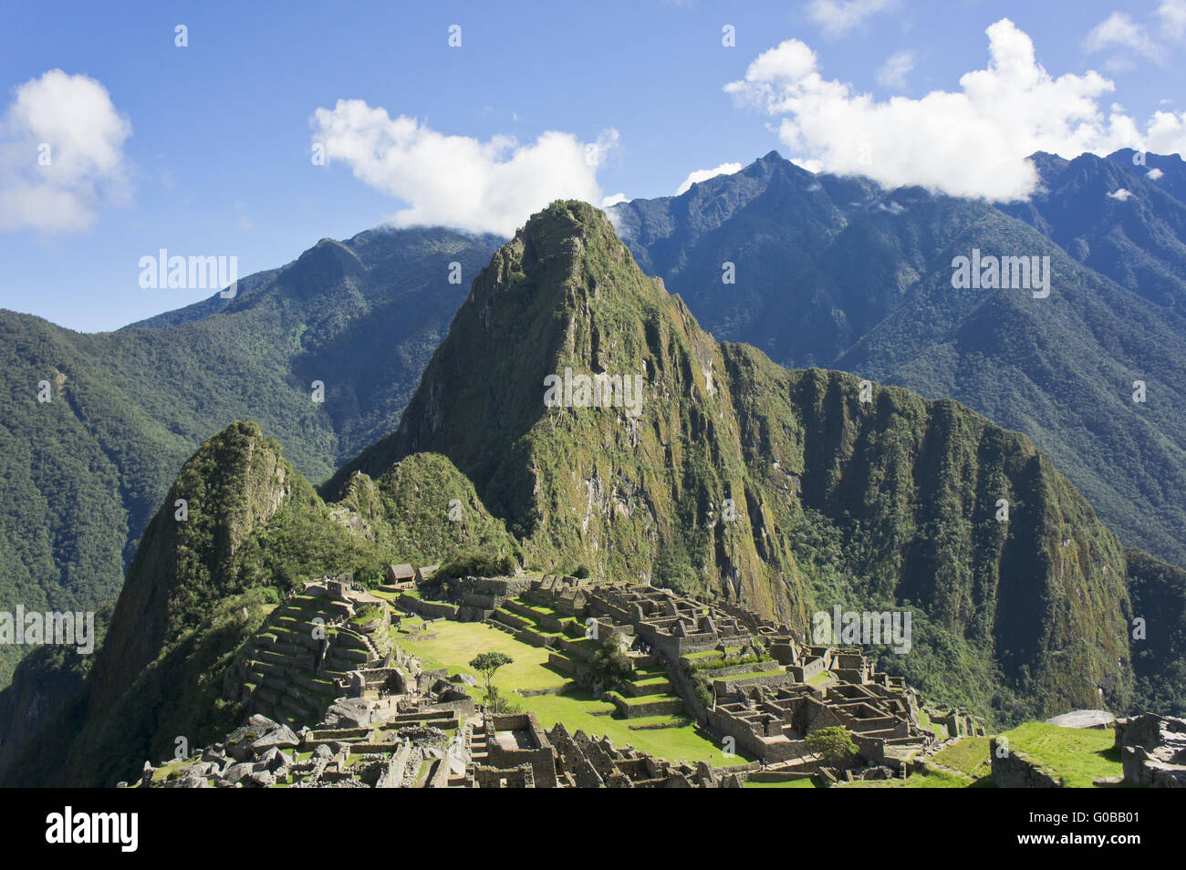 Ein sonniger Tag in Machu Picchu Stockfoto