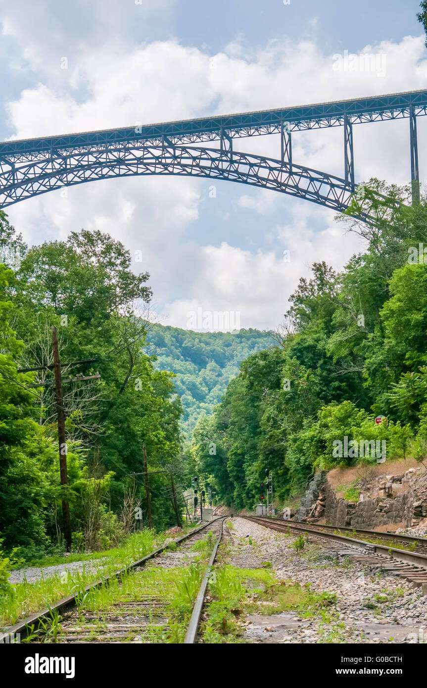 West Virginia New River Gorge Bridge tragen U.S. 19 Stockfoto