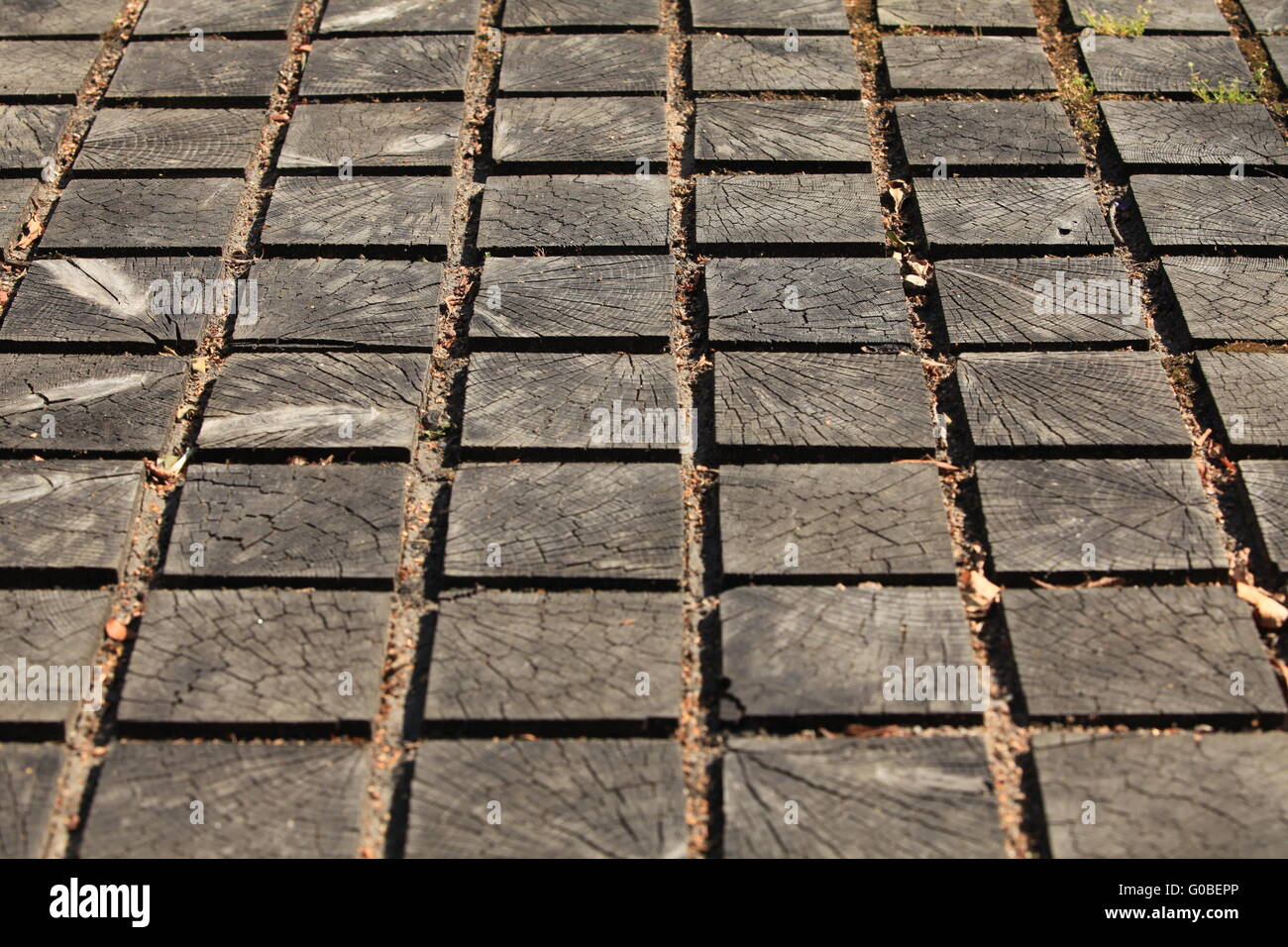 geknackt, Holzsteg zu ebnen Stockfoto