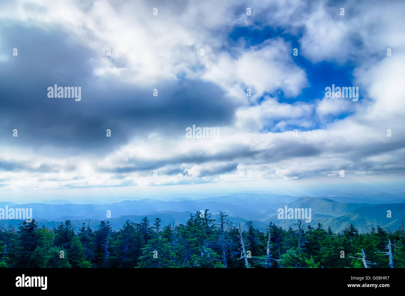 Blick vom Clingman die Kuppel in der Great Smoky Mountains National Park Stockfoto