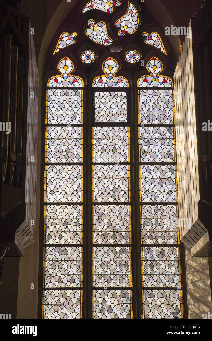 Fenster in der Abtei Wedinghausen bei Arnsberg, Keim Stockfoto