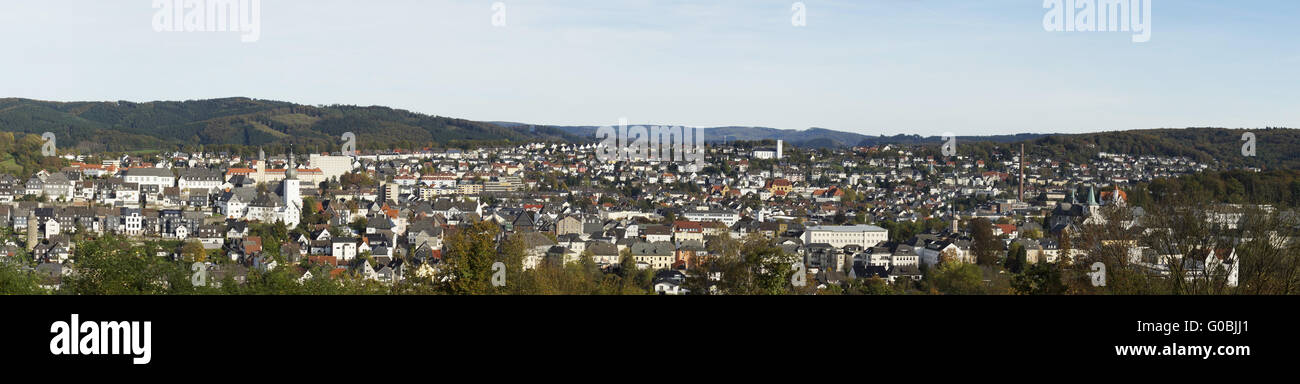 Panorama von Arnsberg, Deutschland Stockfoto