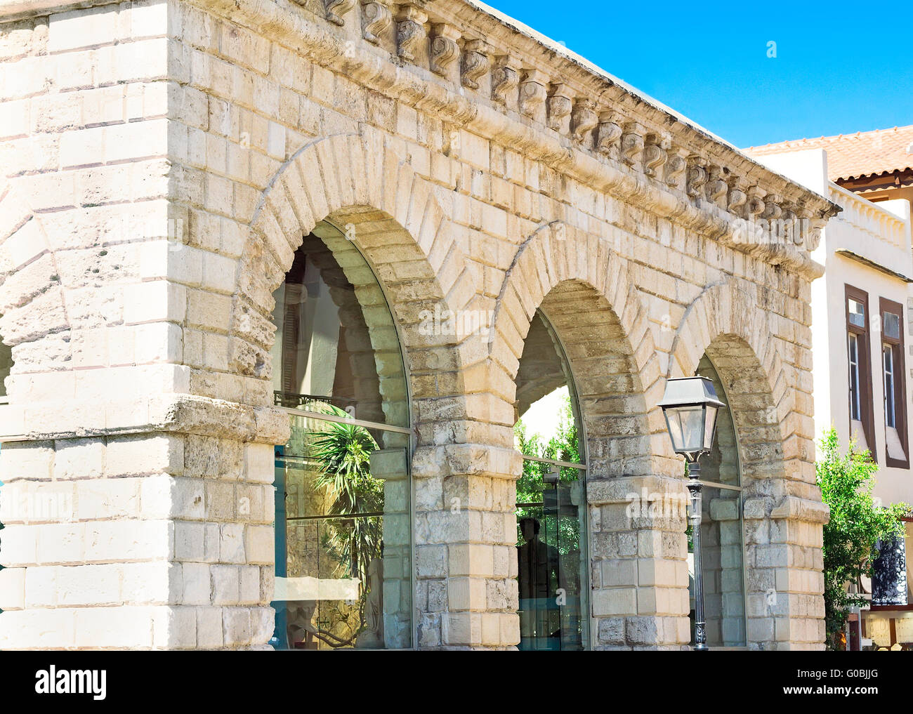 Das alte Gebäude der venezianischen Loggia in Rethymn Stockfoto