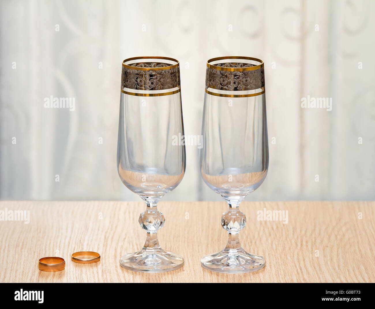 Zwei schöne Glas des Glases. Stockfoto