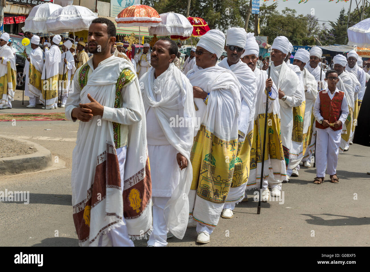 Timket, die äthiopisch-orthodoxe Feier der Epiphanie Stockfoto