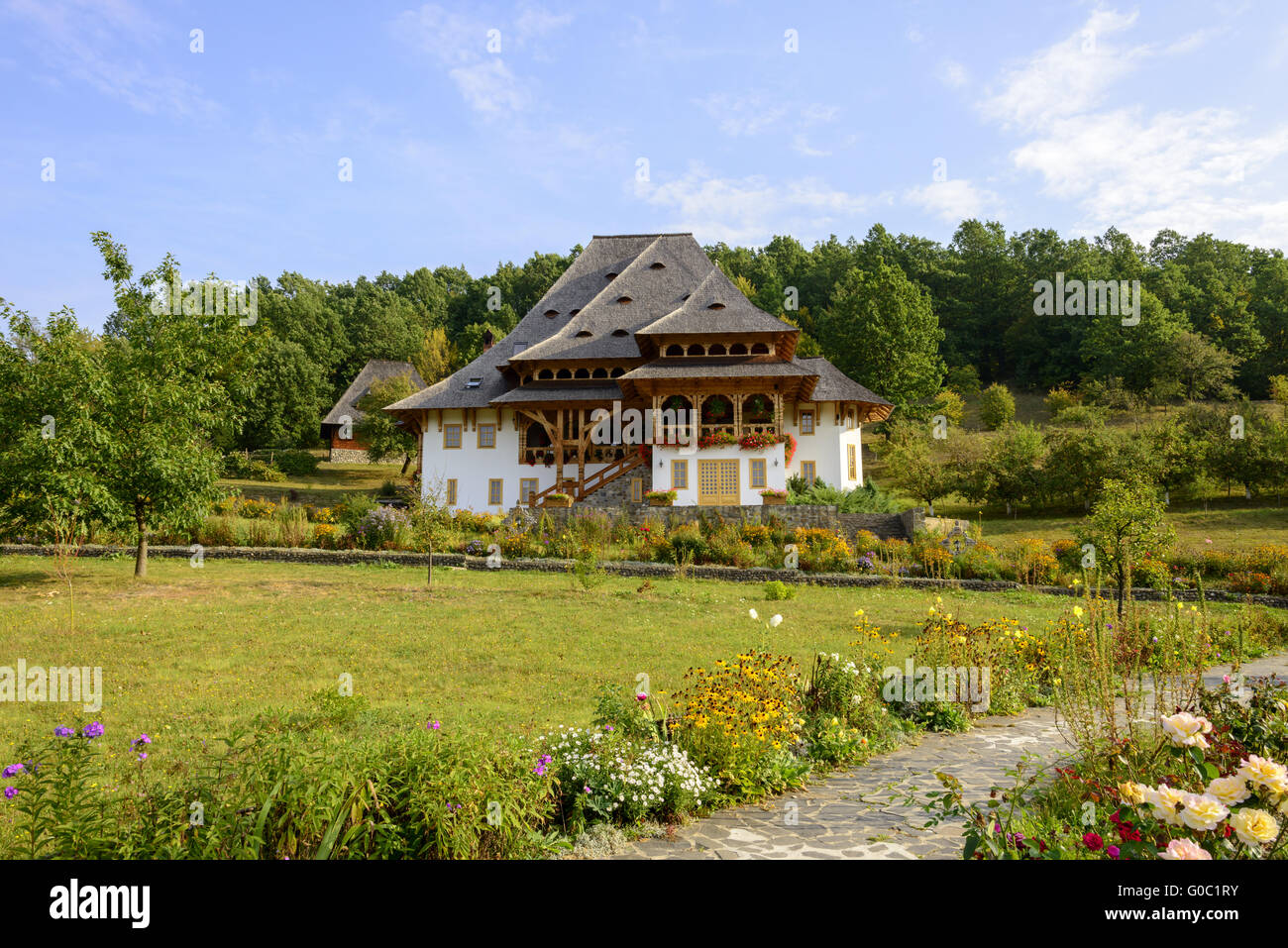 Barsana Kloster - Garten des Klosters Stockfoto