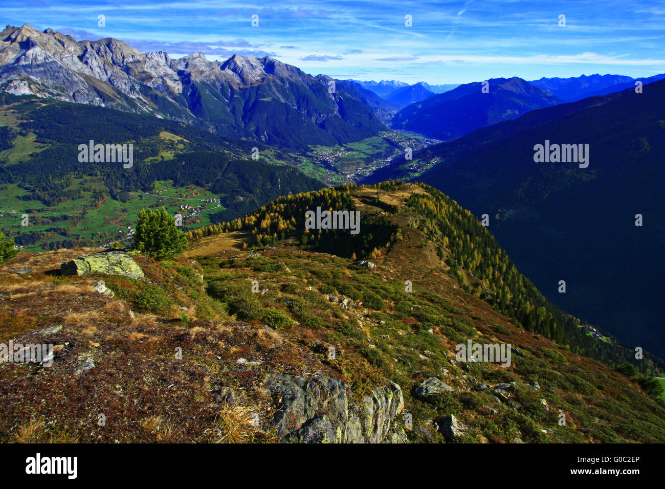 Bergpanorama in Tirol Stockfoto