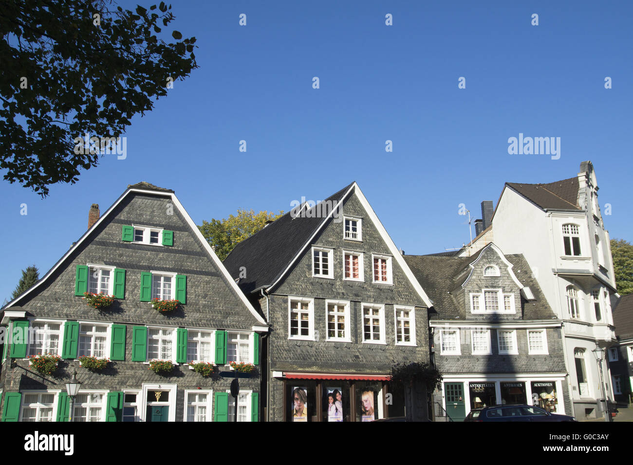 Impressionen des historischen Zentrums in Solingen-Gra Stockfoto