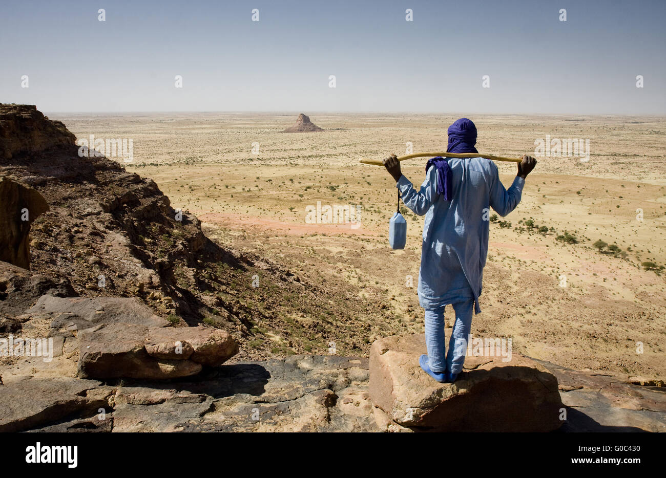 Peulh Hirte. Ganassa Berg. Sahel. Niger Stockfoto