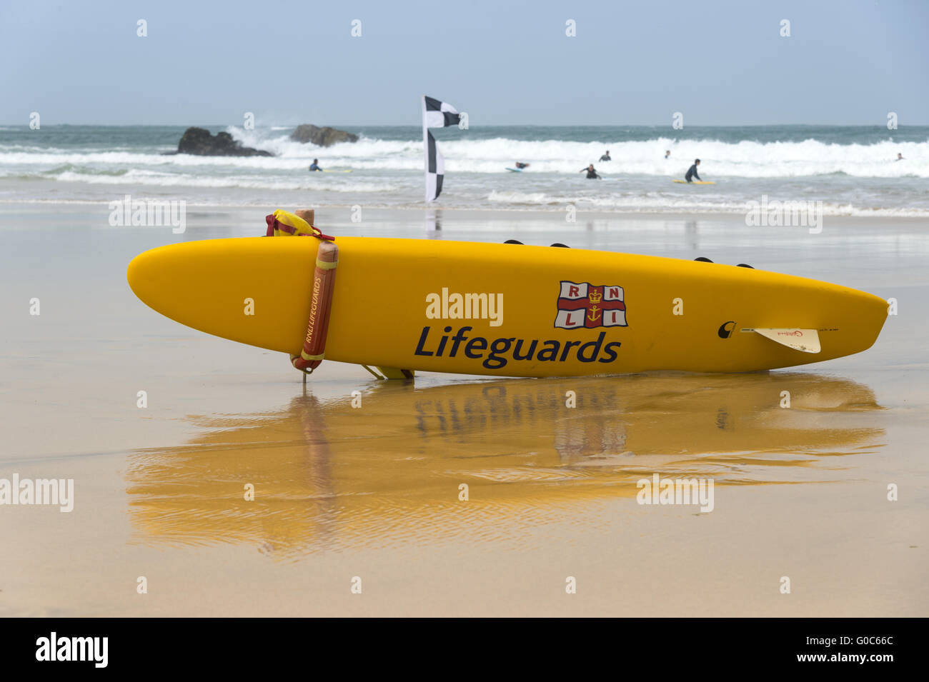Surfbrett Rettungsschwimmer Stockfoto