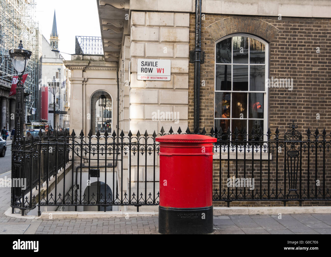 Savile Row Straßenschild, City of Westminster, London, W1, England, UK Stockfoto