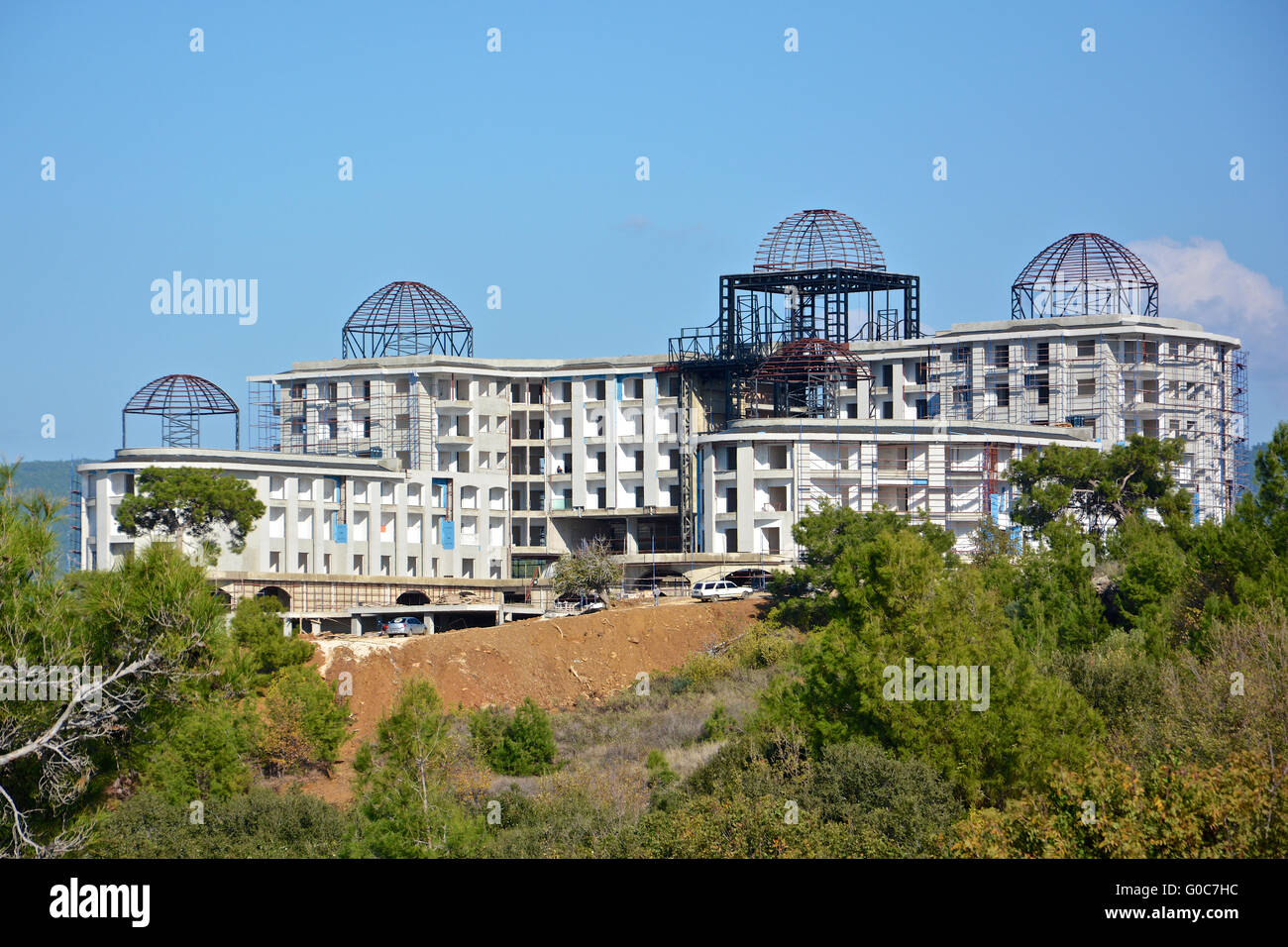 Hotelneubau in der Türkei Stockfoto
