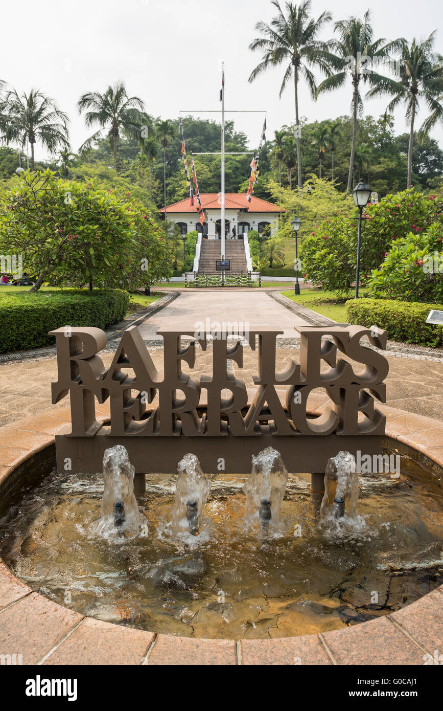 Verlosung von Haus und Terrasse im Fort Canning Park, Singapur Stockfoto