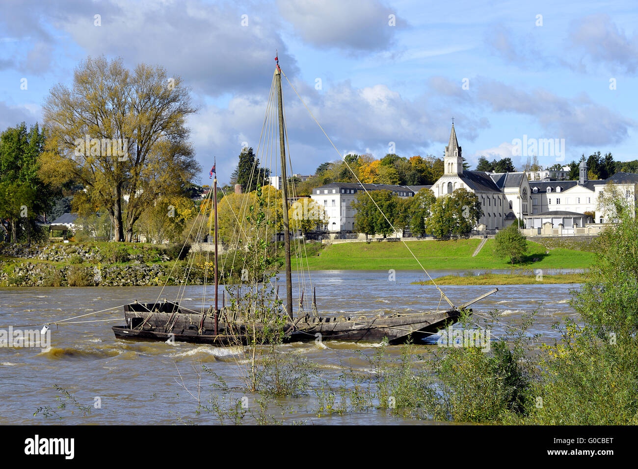 Fluss Loire in Tours in Frankreich Stockfoto