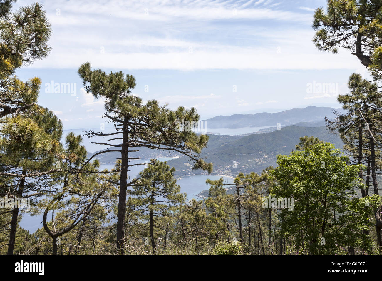 Blick vom Berg Monte Perone, Elba, Toskana Stockfoto