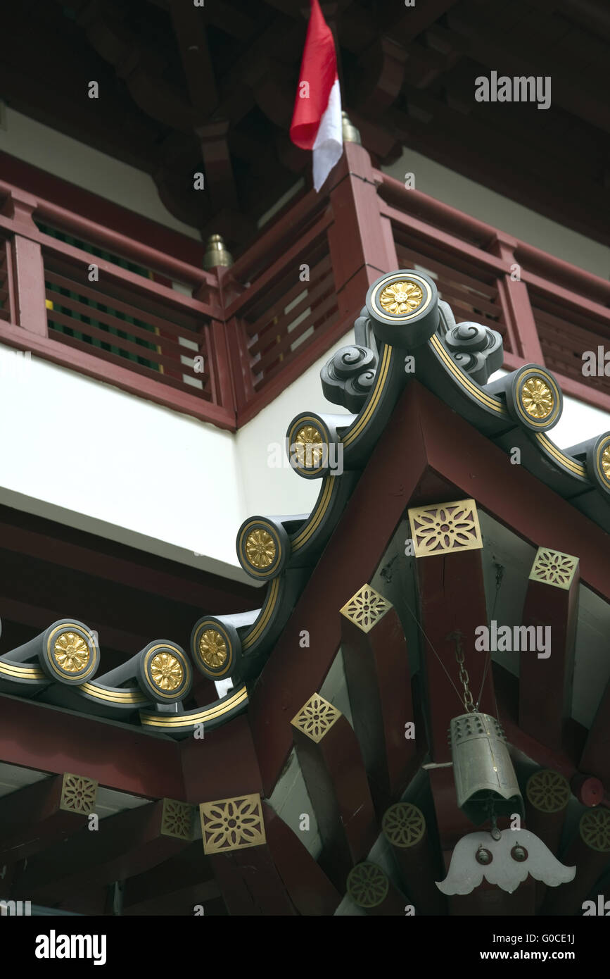 Ornamente auf ein Buddhist, chinesische Tempel Stockfoto