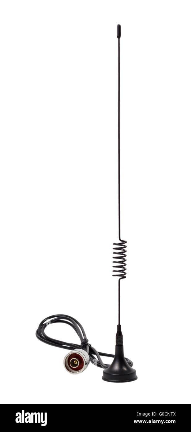 Abnehmbaren standard Gsm Antenne isoliert auf einem weißen Stockfoto