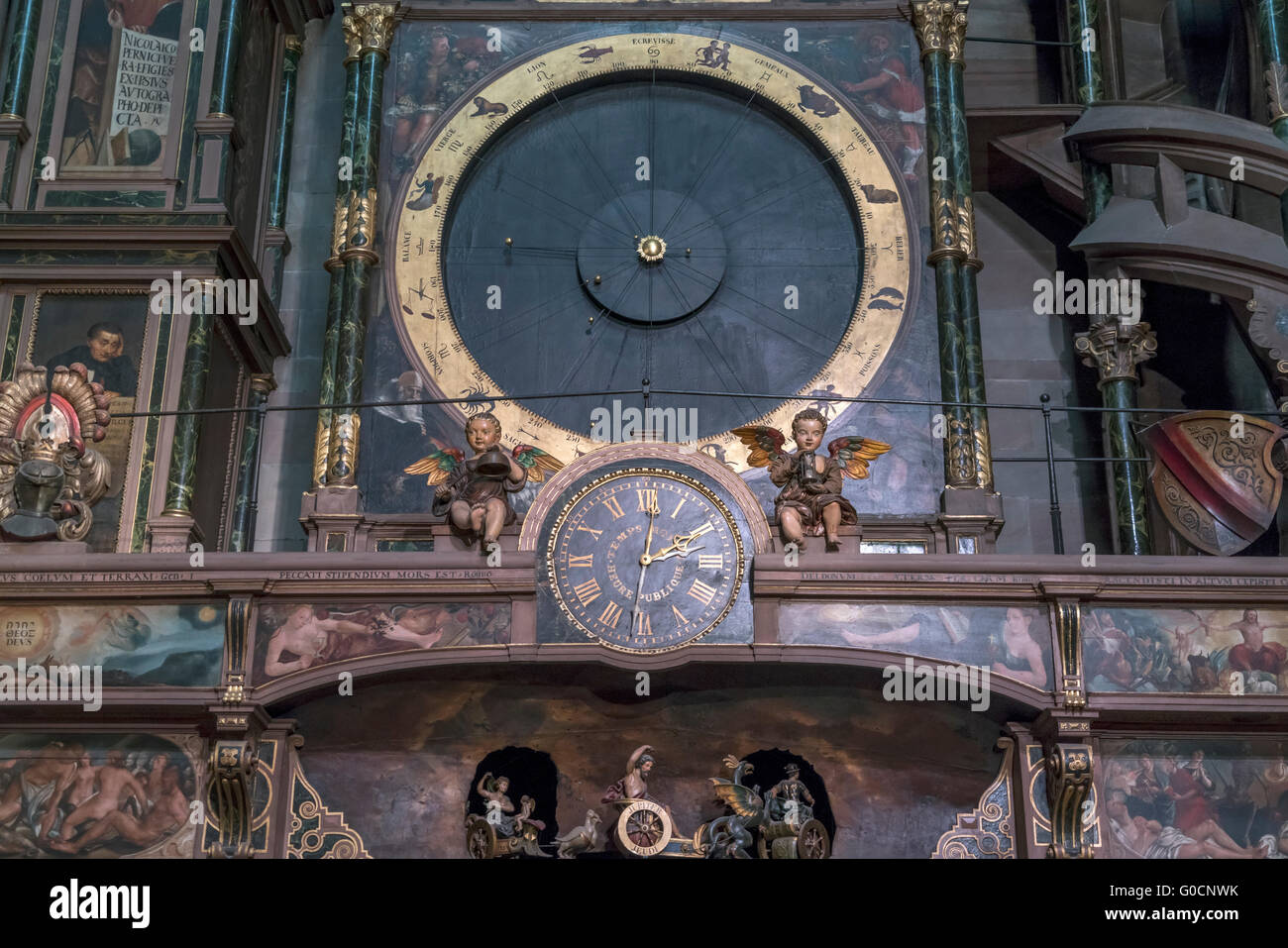 Astronomische Uhr des Straßburger Münster, Straßburg, Elsass, Frankreich Stockfoto