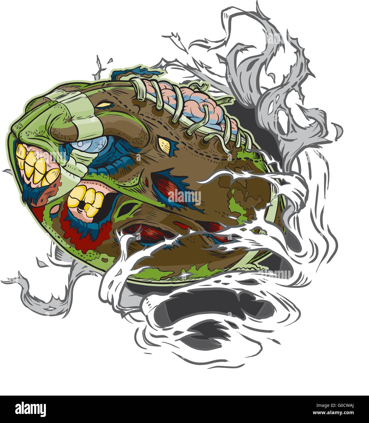 Ein Zombie Football Rippen aus dem Hintergrund! Stock Vektor