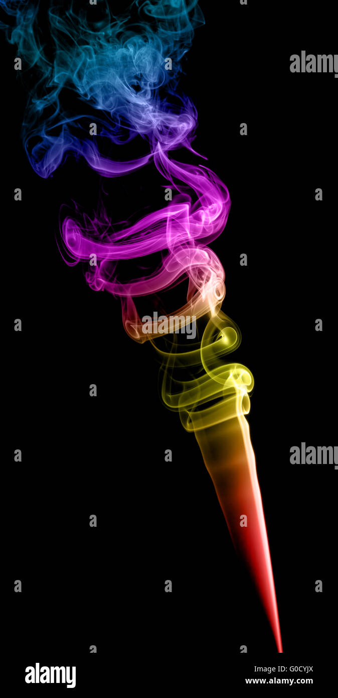 Abstrakten bunten Rauch auf einem dunklen Hintergrund Stockfoto
