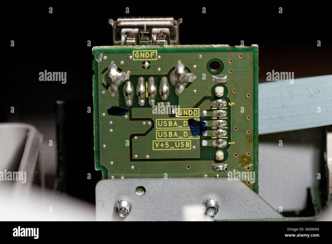 Nahaufnahme Foto von gedruckten Schaltungen Stockfoto