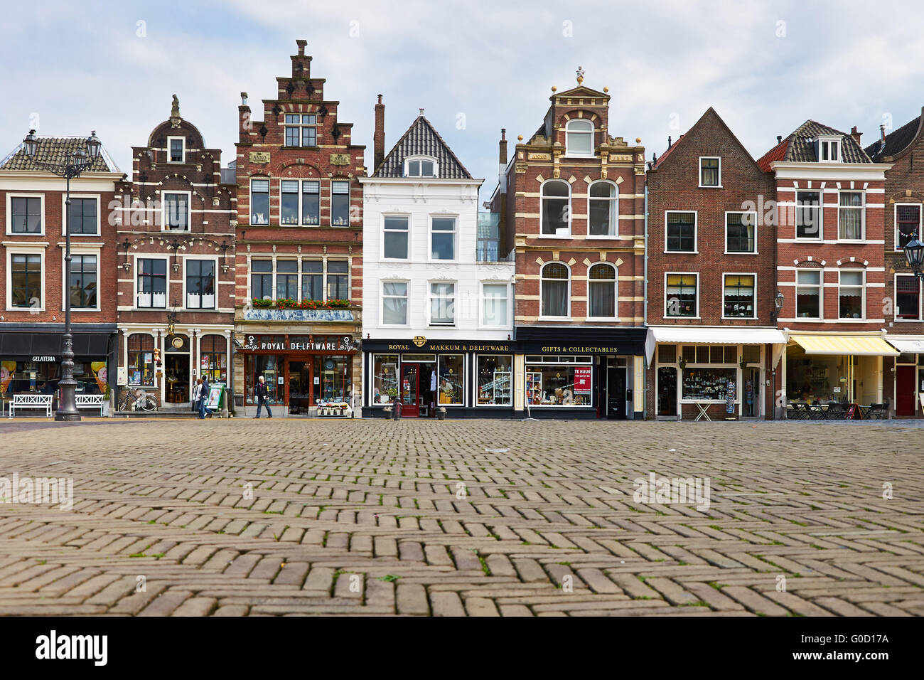 Geschäfte am Marktplatz, Delft, Southholland, T Stockfoto